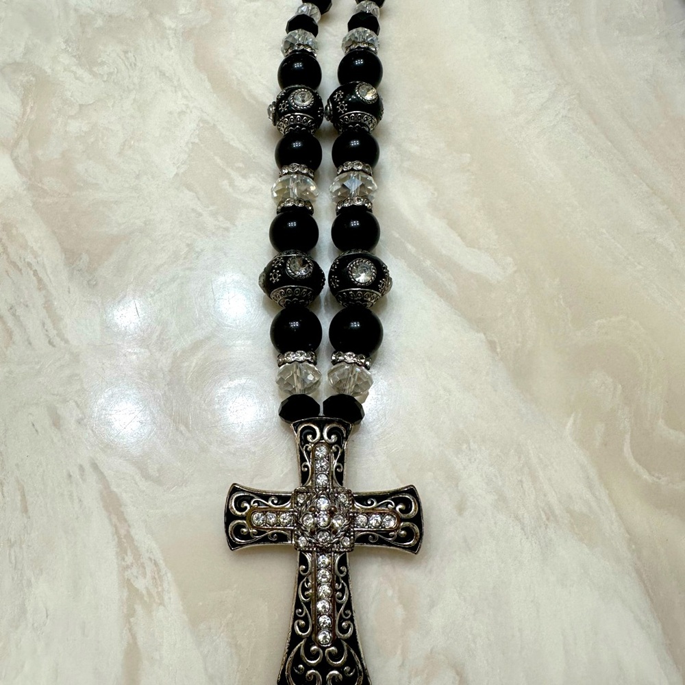 Cross statement necklace